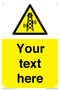 Custom warning RF radiation transmitter
